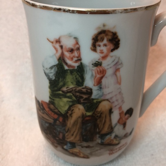 Norman Rockwell pair of coffee mugs toymaker - Picture 2 of 7